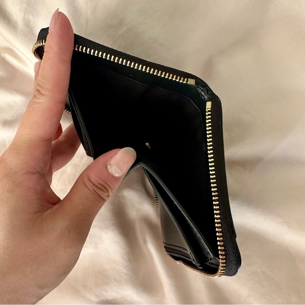Coach Monogram Zip Wallet | Brown and Black | Medium - Picture 6 of 7